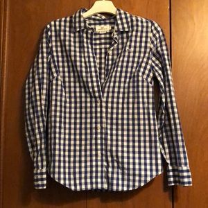 Blue/white checkered vineyard vines button down